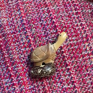 Brown Resin Turtle Sculpture on Decorative Base - Home Art Accent